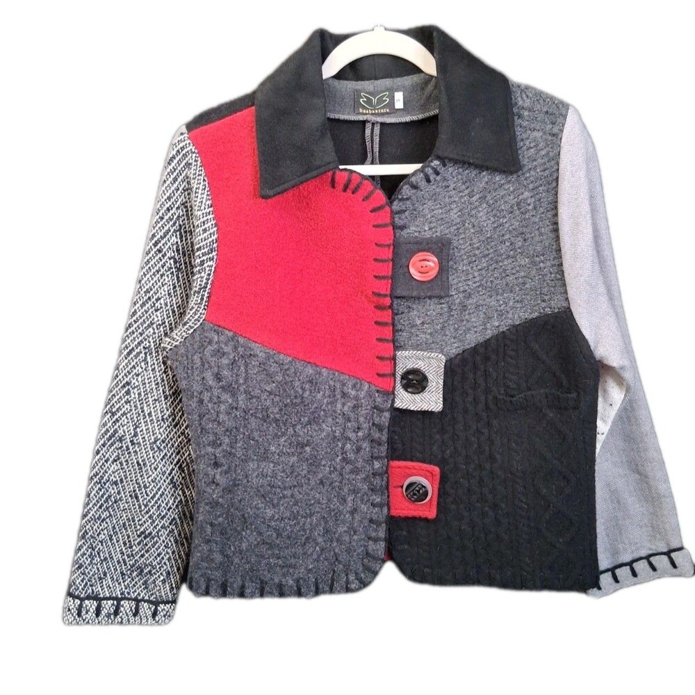 baabaaZuzu Sweater Coat Upcycled Vintage Wool Size S Sustainable Avant Garde